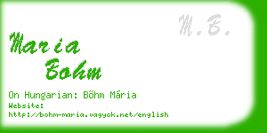 maria bohm business card