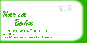 maria bohm business card